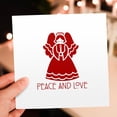 thumbnail image 7 of 3drose, Peace and Love- Angel Holding Candle Design in Red on White, 12 Greeting Cards with Envelopes, 7 of 7