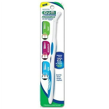 GUM Proxabrush Go-Betweens Interdental Brush Handle & Refills, #625 Tight, Moderate & Wide, 1 Count