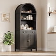 thumbnail image 6 of Gaderth 73" Tall Arched Farmhouse Storage Cabinet, Freestanding Accent Cabinet with Adjustable Shelves, Wood Display Cupboard for Living Room, 6 of 8
