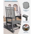 thumbnail image 3 of Poly Lumber Rocking Chair Outdoor Set of 2- HDPE High Back Porch Rocker Chairs for Adults - All Weather Resistant Furniture for Patio - Gray, 3 of 6