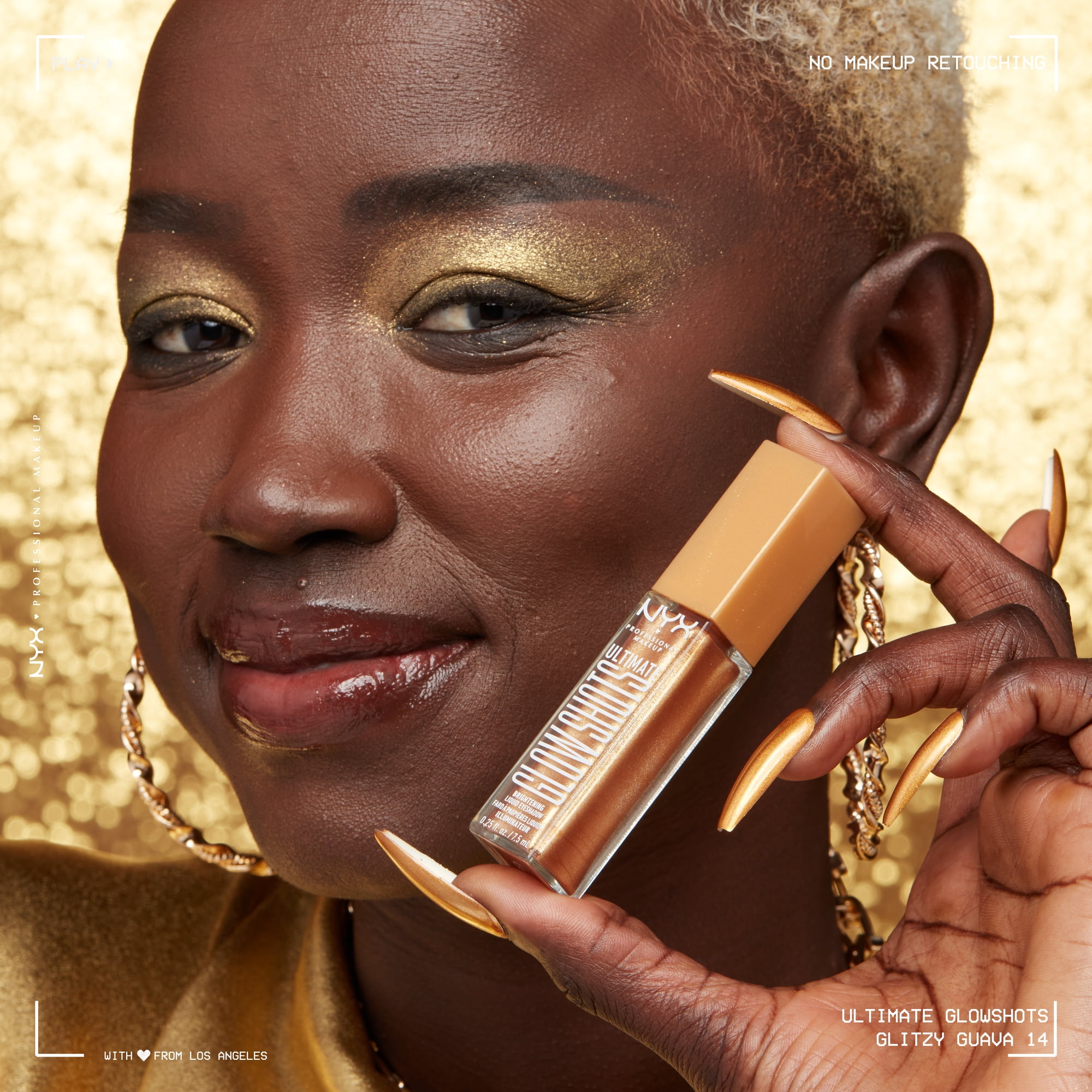 NYX Professional Makeup Ultimate Glow Shots Shimmer Liquid Eyeshadow, Glitzy Guava