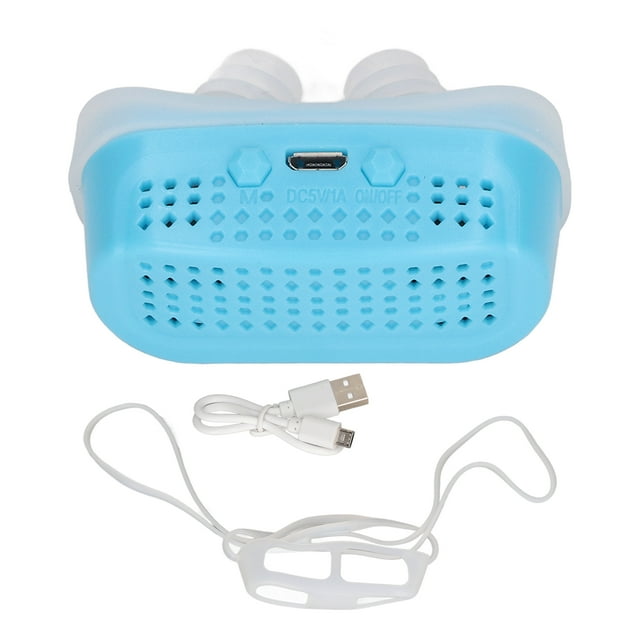 Electric Prevent Snoring Device Improve Sleep Quality Silicone Strap Snoring Problem Solution Blue
