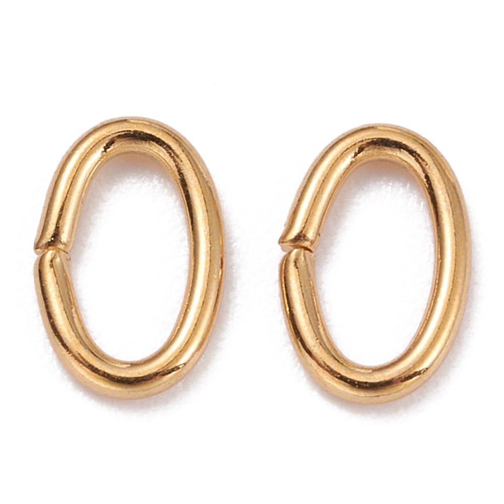 Brass Open Jump Rings Long-Lasting Plated Oval Real 18K golden Plated 18 Gauge 6x4x1mm