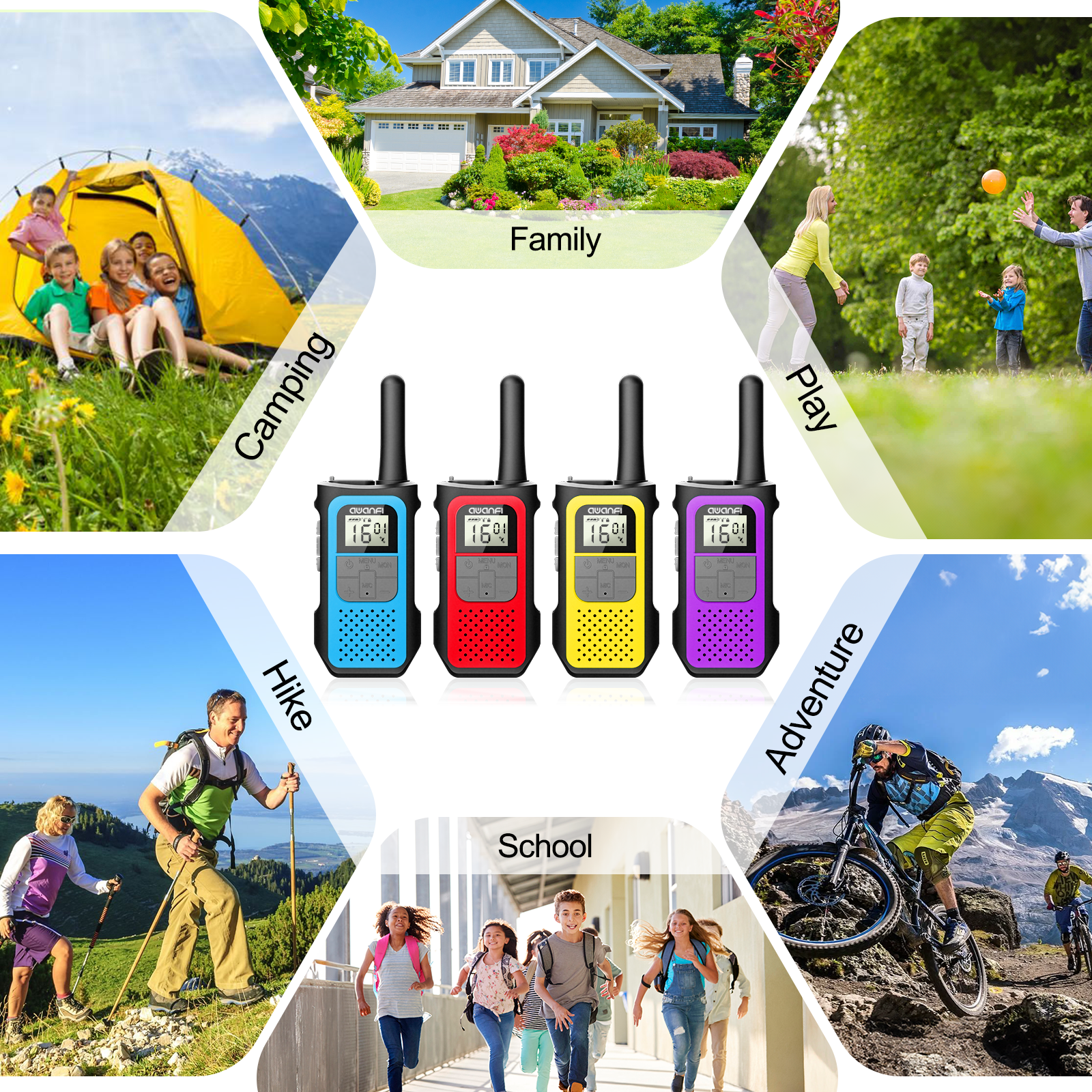 AWANFI 4-Pack Rechargeable Walkie Talkies Long Range photo 5