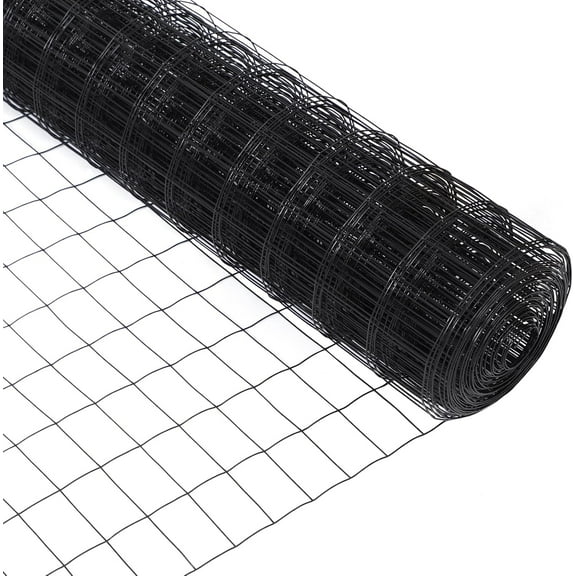 Black PVC Coated Welded Wire Fence, Welded Wire Fence, 3ft×50ft PVC Wire Fencing for Dog, 2 Inch X 3 Inch 16GA, Garden Border Fencing Roll Vinyl Coating Metal Wire Mesh