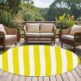 thumbnail image 5 of Yellow Striped Large Area Rugs for Bedroom Living Room, Soft Non Slip Carpet Bedside Rug, Modern Farmhouse Yellow White Stripes Round Floor Cover Kitchen Accent Rug 8' for Dining Room/Office, 5 of 9