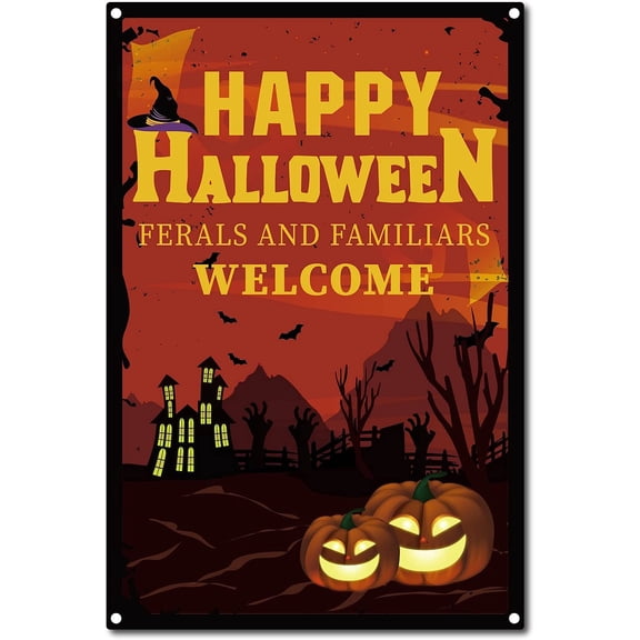 Happy Halloween Metal Vintage Tin Sign Wall Decor Pumpkin Decoration for Home Wall Art Kitchen Bar Pub Room Farm Garage Vintage Retro Poster Plaque