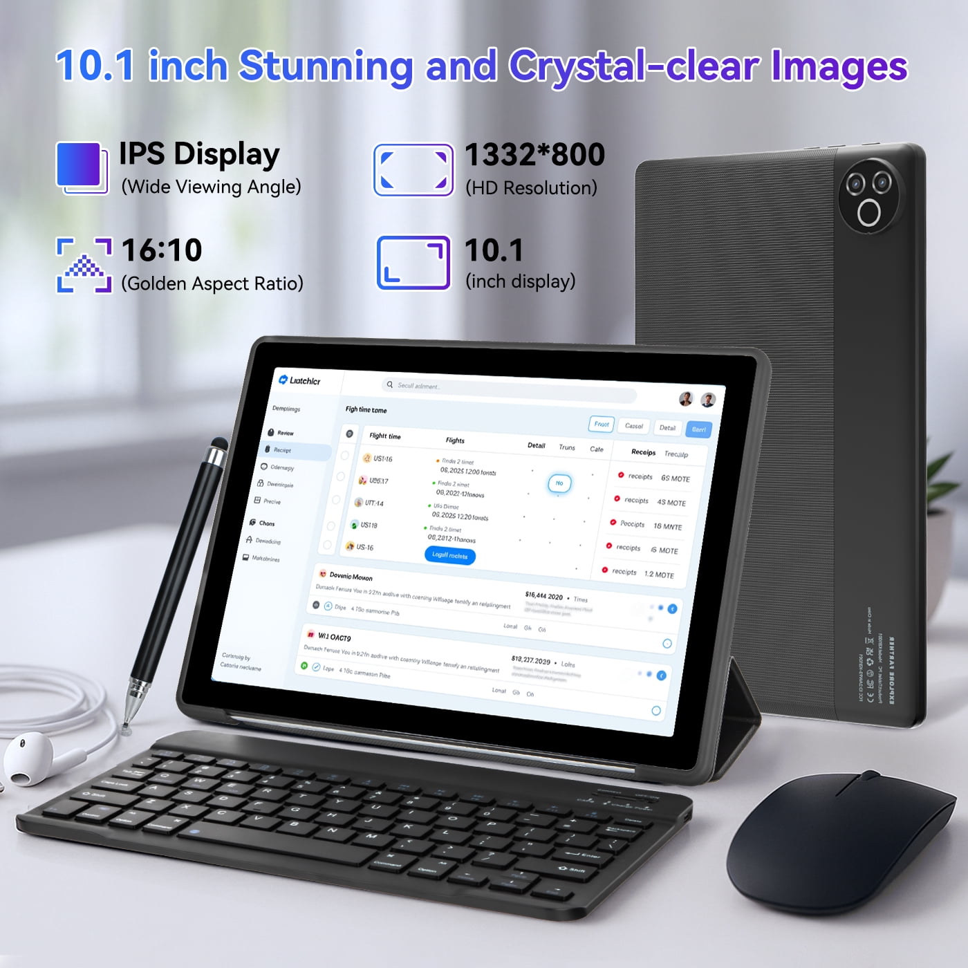 AEEZO 10.1 Inch Tablet Set - 20GB RAM 64GB ROM 1TB Expandable with Keyboard and Mouse,for Students and Professionals