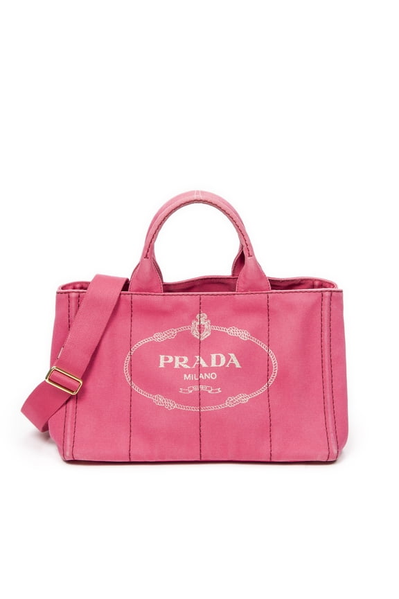Pre-Owned Prada Fuchsia Pink Medium Canapa Tote Shoulder bag Canapa Canvas