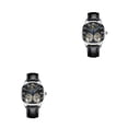 thumbnail image 3 of Qarigey Reloj Mecánico para hombre, correa de cuero elegante, fácil de combinar, reloj de luminoso de negocios ajustable, tipo de tipo 4 2piezas, 3 of 6