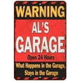 thumbnail image 1 of AL'S Garage Warning Man Cave Wall Decor 12 x 18 Matte Finish Metal 112180030438, 1 of 1