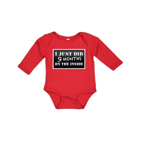 

Inktastic 9 Months on the Inside Gift Baby Boy or Baby Girl Long Sleeve Bodysuit