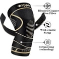 thumbnail image 3 of Copper Knee Braces with Strap for Knee Pain Women and Men(2 Pack), Knee Compression Sleeve for Arthritis, ACL, Meniscus Tear, Joint Pain Relief, Knee Support for Working, Running, Weightlifting(XXL), 3 of 7