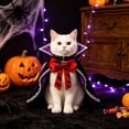 thumbnail image 5 of Pet Halloween Vampire Cape, Bat Bow Cosplay Cloak, Halloween Costume Outfit For Cats Small Dogs, 5 of 5