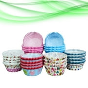 BRIGHTFUFU 80Set Muffin Liners Round Paper Nonstick Bakery Supplies for Vintage Tea Parties