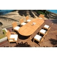 thumbnail image 4 of Grade-A Teak Dining Set: 8 Seater 9 Pc: 118" Double Extension Mas Oval Trestle Leg Table And 8 Lagos Chairs (2 Arm & 6 Armless Chairs) WholesaleTeak #WMLG38, 4 of 5