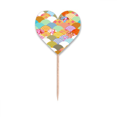 thumbnail image 1 of Geometría escama Flores patron de Japón Etiqueta del corazón de la bandera del palillo de dientes, 1 of 3