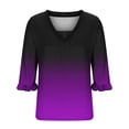 thumbnail image 4 of Ohufal Womens Summer V-Neck T-Shirt Short Sleeve Shirts for Women Tunic Tops Blouse Shirts, 4 of 5