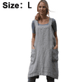 thumbnail image 2 of Cotton Linen Apron Cross Back Apron for Women with Pockets Pinafore Dress for Baking Cooking, 2 of 6