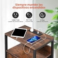 thumbnail image 4 of Juego de 2 Buro para Recámara con Estación De Carga - 2 Niveles de Almacenamiento, 2 Cajones,Mesa de Noche para Recámara con 2 Salidas y 2 USB, Ideal para Dormitorio y Sala de Estar(Nogal), 4 of 7