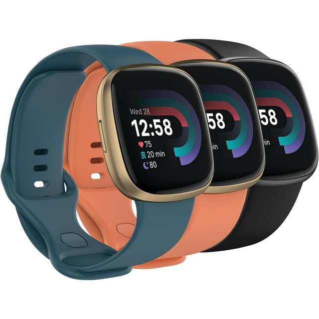 MYKOMI Band Compatible With Fitbit Versa 4 Bands for Women Men, Soft Silicone Replacement Band for Fitbit Versa 4, Versa 3, Sense, Sense 2 Smartwatch