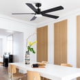 thumbnail image 3 of imerelez 52 Inch Ceiling Fans with Lights and Remote, Black Ceiling Fan with 5 Blades, 3CCT Dimmable LED, Modern Design for Bedroom, Living room & Covered Outdoor,Includes Downrod, 3 of 8
