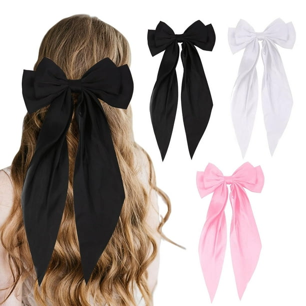 3 PCS Hair Bows for Women Black Bow Hair Ribbons for Women Bow