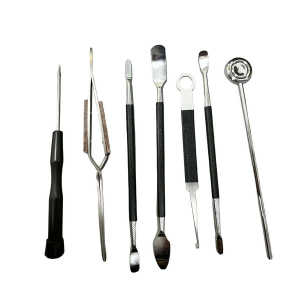 Kits de herramientas de reparación de saxofones Accesorios Suministros Mantenimiento Especial Portátil Fácil 7 piezas negro