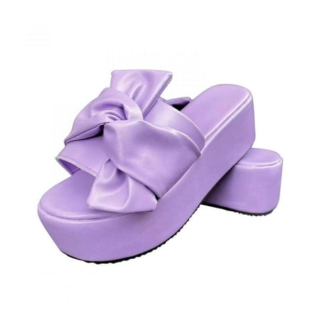 

Todqot Slippers for Women- Thick bottom Anti Slip Casual Summer Quick Dry Flat Open Toe Slippers Purple 40