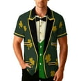 thumbnail image 2 of Handshe Men's and Women's Short Sleeve Button-Up Shirt with St. Patrick's Day Print and Button-Down Collar, Casual Holiday Shirt for Festival and Everyday Wear, 2 of 9