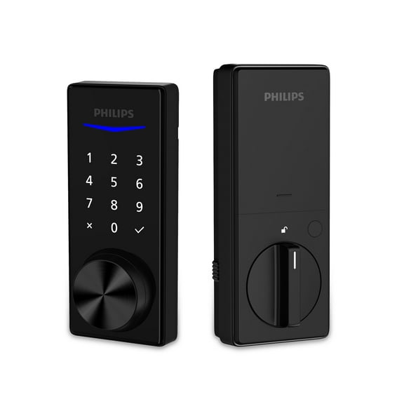 Philips Home Access 1000 Series Single Cylinder Electronic Deadbolt with Lighted Keypad Touchscreen and KEY Access, Matte Black