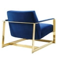 thumbnail image 6 of Accent Chair, Velvet, Metal Steel, Gold Blue Navy, Modern Contemporary Urban Design, Living Lounge Room Hotel Lobby Hospitality, 6 of 8