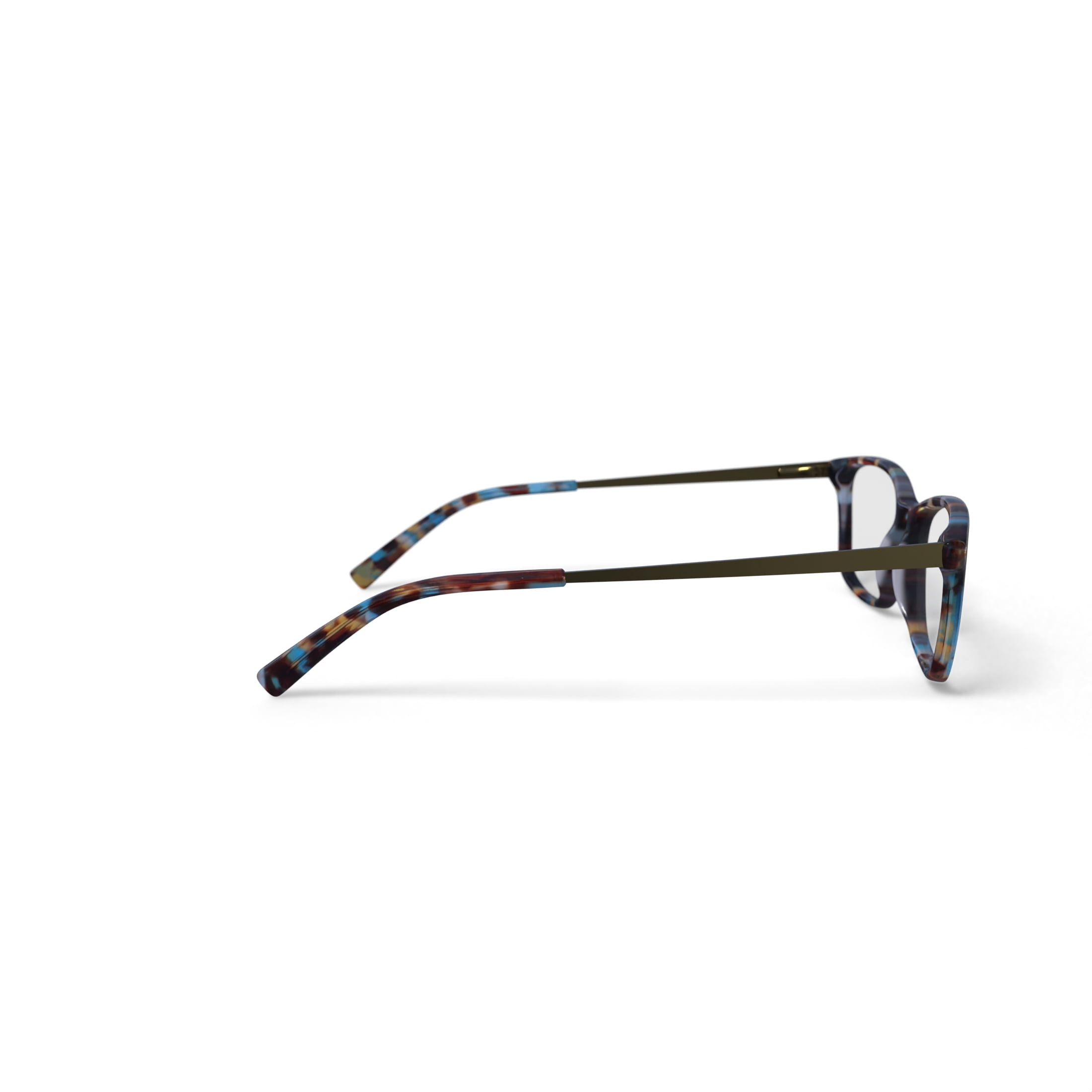 Hard Candy Women's Sweet as Pie Rectangular Prescription Eyeglasses with Case, Blue Tortoise
