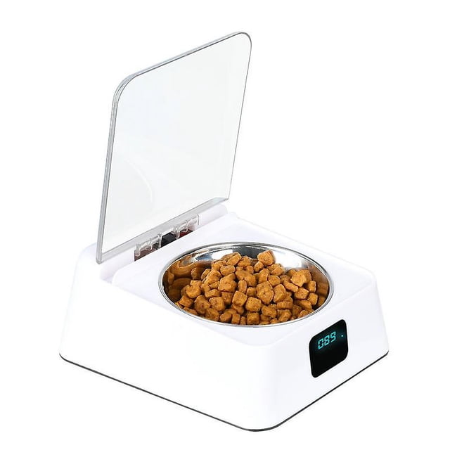 Cuenco con sensor infrarrojo de 330 ml, acero inoxidable, tapa de apertura/cierre automático, con cable de carga USB, descanso de 3-5 minutos, adecuado para gatos y perros Rojo Verde Cocina, Decoración y Otros
