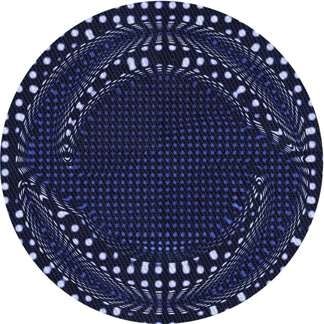 Ahgly Tapis Rond Lavable en Machine Intérieur Transitionnel Violet Pervenche Profond, 4 Pieds Rond