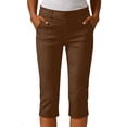 thumbnail image 2 of SYMOID Womens Boho Pants Lace Trim High Waisted Drawstring Straight Leg Casual with Pockets Lightweight Summer Cropped Brown S-XXL,Size M, 2 of 8