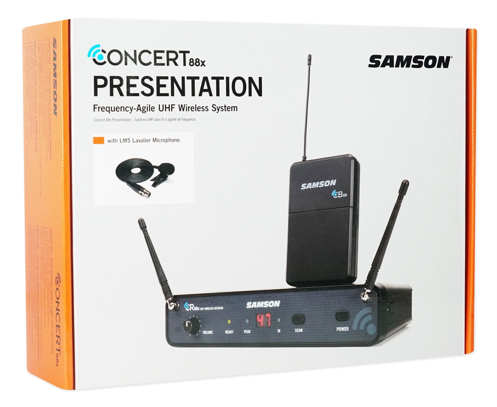 SAMSON Concert 88x Wireless UHF Lavalier Microphone Lav mic - D Band+Speaker
