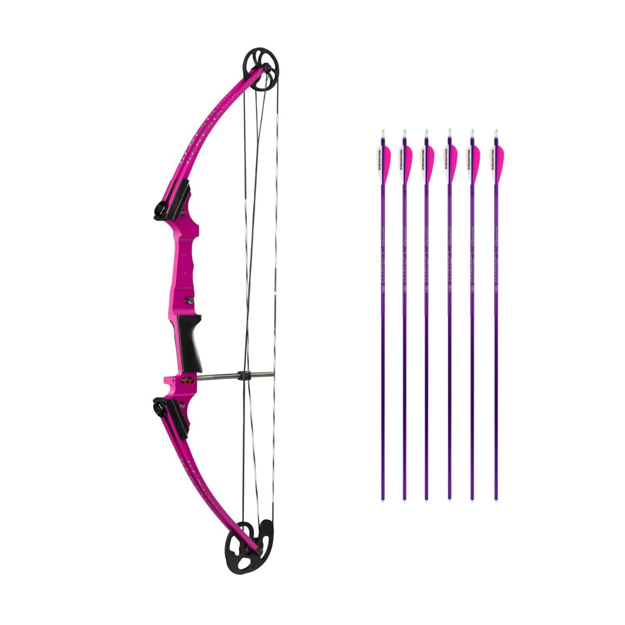 Genesis Archery Original Compound Bow (Left Hand, Purple) with Arrows (Purple)