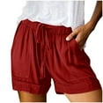thumbnail image 1 of Pantalones cortos de cintura alta con lazo para mujer: pantalones cortos ligeros y transpirables de moda europea para el verano, 1 of 5