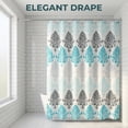 thumbnail image 5 of REGALWOVEN Bohemian Print Shower Curtain Sets, Waterproof Bath Curtain with 12 Hooks, Nature-Inspired Bathroom Decor Turquoise 71"W x 71"L, 5 of 7