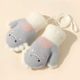 thumbnail image 2 of Likimi Toddler Kids Boys Girls Gloves Cartoon Print Thick Thermal Relaxed Gloves Fall Winter Gloves Size 0-4 Years Grey, 2 of 4