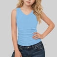 thumbnail image 2 of KyCheLot Ribbed Tank Tops for Girls V Neck Summer Solid Color Sleeveless Camisole Beach Vacation Fitted Tank Tops, 2 of 7