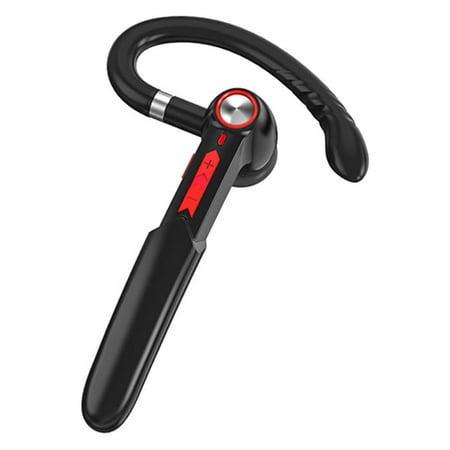 1 Piece TWS Ear-hook Earphone Bluetooth-compatible Rechargeable Voice Control Headset 10 Hours Playtime Running with Microphone Black Red