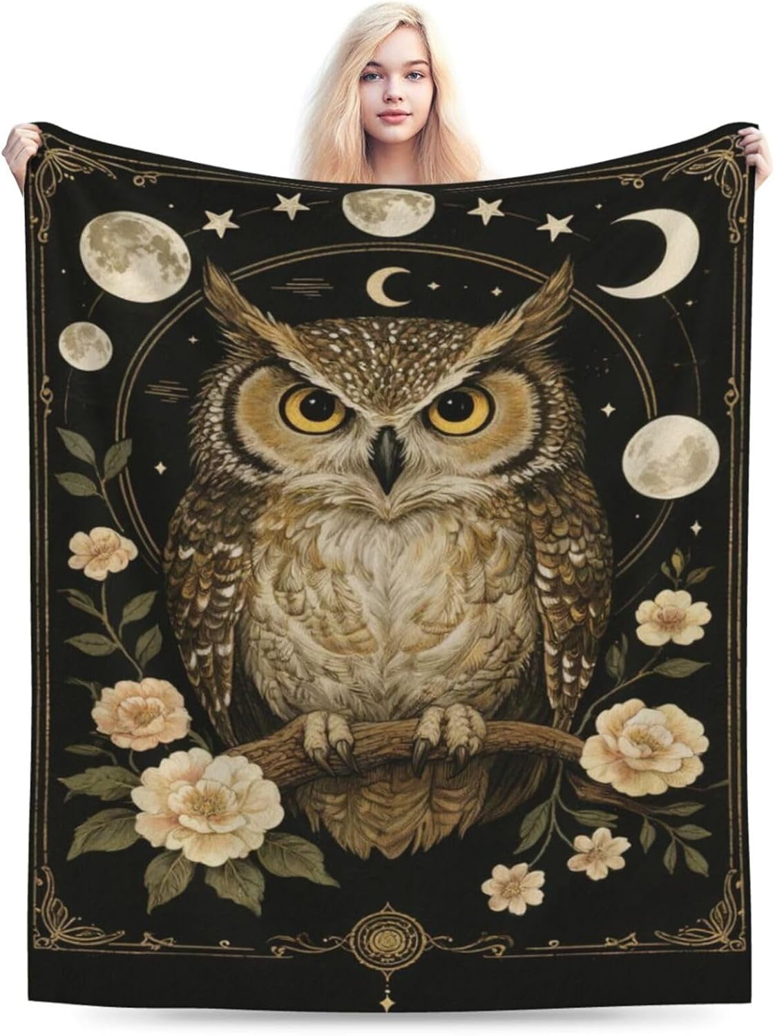 Owl Blanket Owl Gifts for Women Women Lightweight Blanket Soft Flannel Cozy Fleece Fuzzy Plush Warm Bedding Stuff for Users Adults 60 x 80 Inch