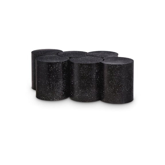 Meridian Furniture Dimple 6 Piece Black Terrazzo Pattern Iron Metal Coffee Table