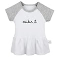 thumbnail image 2 of iDzn Milkin' It Funny Dresses For Baby, Newborn Babies Skirts, Infant Princess Dress, 0-24M Kids Graphic Clothes (Gray Raglan Dresses, 18-24 Months), 2 of 5