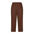 thumbnail image 5 of Comdrip Capri Yoga Pants for Women, Pants for Women High Waisted Crop Work Pants Summer Casual Slacks Yoga Dress Pant Yoga Pants Women Brown S, 5 of 7