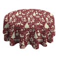 thumbnail image 4 of Colorful Christmas Striped Pattern Round Tablecloth 60"x60",Wrinkle Wipeable Table Cloth for Kitchen Dining Room Picnic Patio Party, 4 of 6