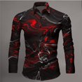 thumbnail image 1 of Camisa de solapa de traje 2024, nueva camisa deportiva informal de moda con botones de solapa, patrón HD, suave y cómoda, talla europea, para hombre, 1 of 6