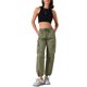 thumbnail image 2 of Pantalones cargo largos casuales de cintura alta con bolsillos para mujeres Y2K de INSPIRE CHIC, XS, color verde ejército, 2 of 6